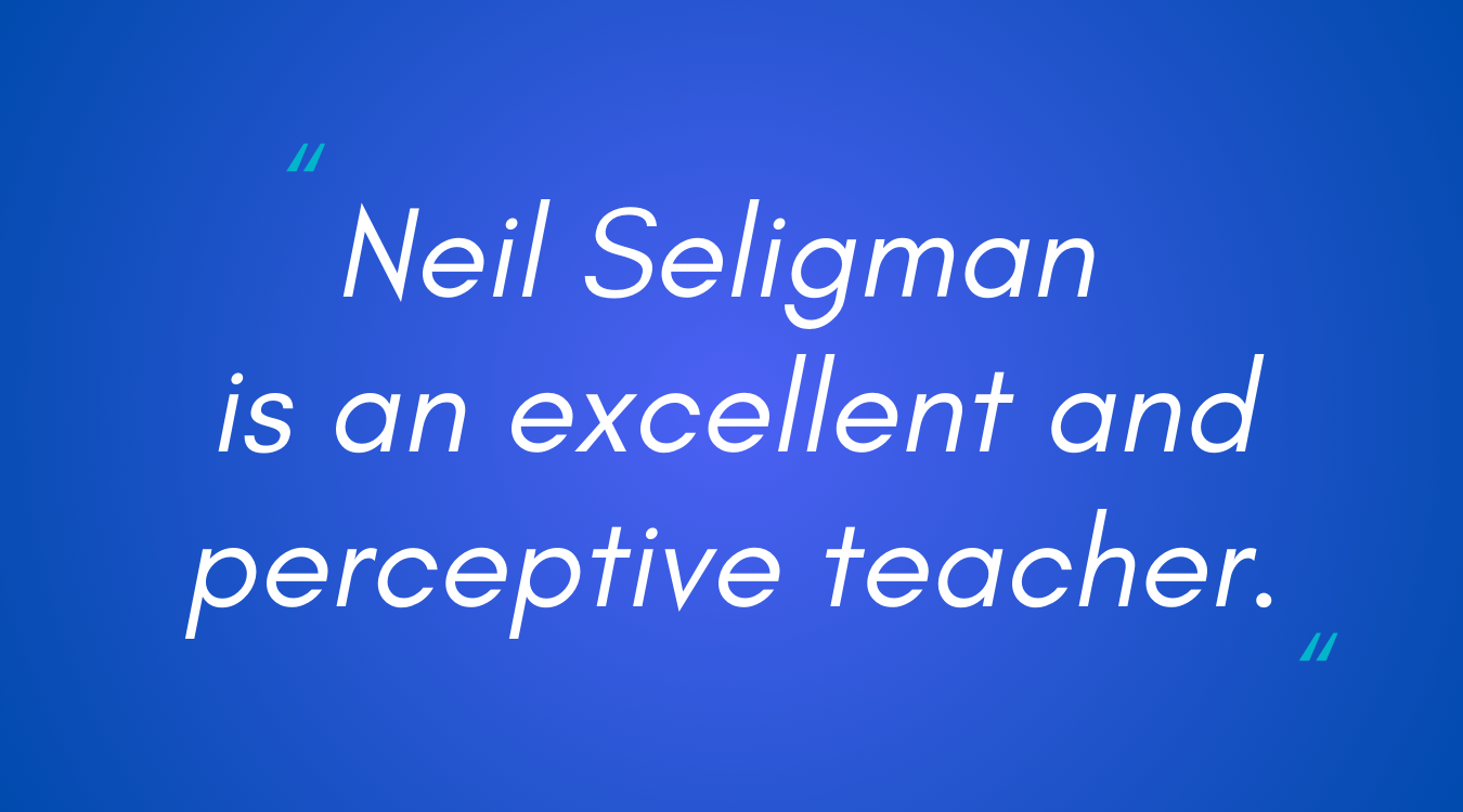 Retreat testimonial for Neil Seligman.