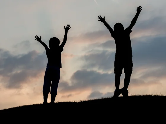 children playing outside school life